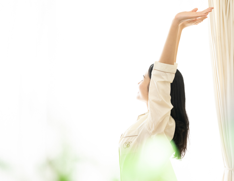 すっきり目覚める女性